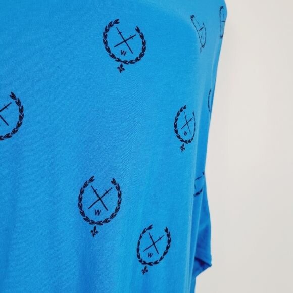 Wildfox‎ Ocean Blue Signant Seal Laurel Wreath Print Lightweight Top - Picture 4 of 8